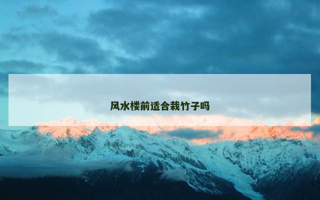 风水楼前适合栽竹子吗