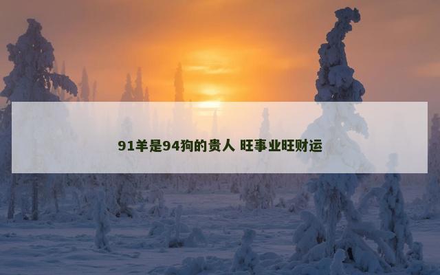 91羊是94狗的贵人 旺事业旺财运