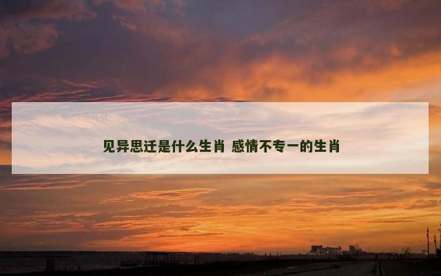 见异思迁是什么生肖 感情不专一的生肖