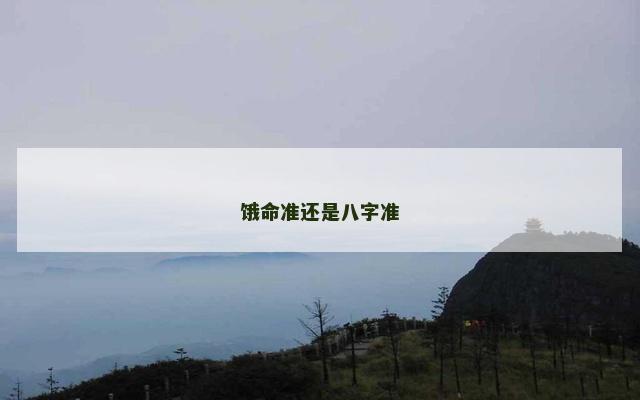 饿命准还是八字准