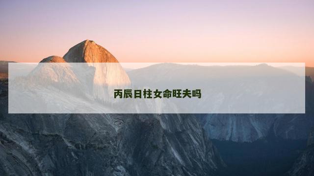 丙辰日柱女命旺夫吗