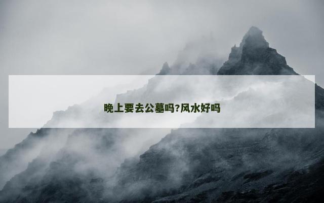 晚上要去公墓吗?风水好吗