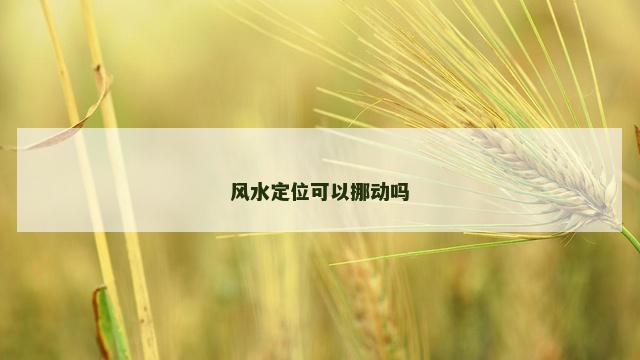 风水定位可以挪动吗