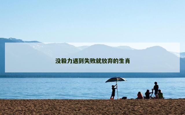 没毅力遇到失败就放弃的生肖