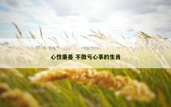 心性秉善 不做亏心事的生肖