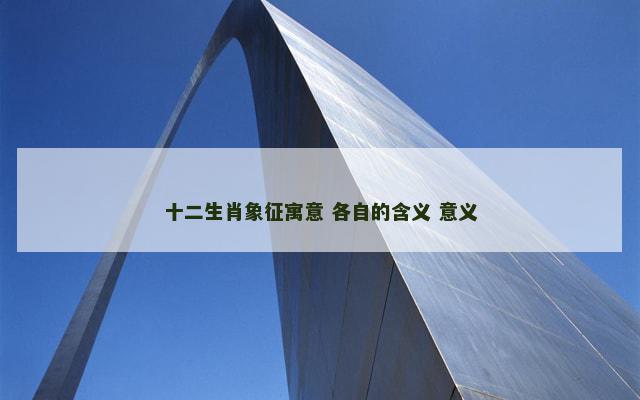 十二生肖象征寓意 各自的含义 意义