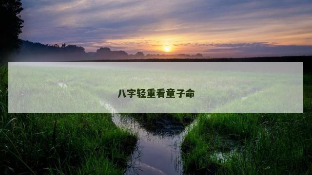 八字轻重看童子命