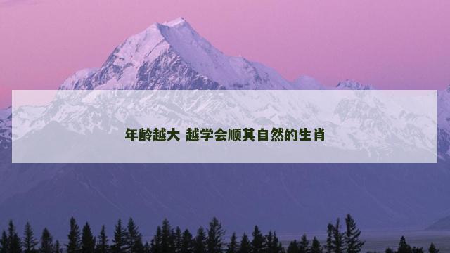 年龄越大 越学会顺其自然的生肖