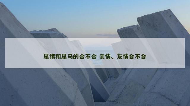 属猪和属马的合不合 亲情、友情合不合