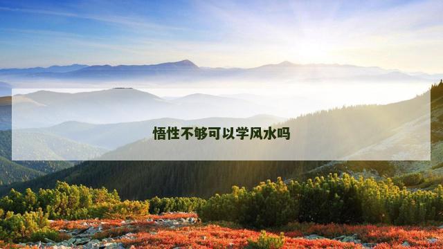 悟性不够可以学风水吗