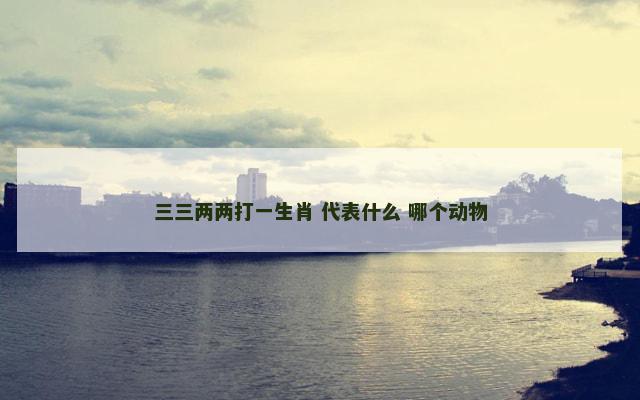 三三两两打一生肖 代表什么 哪个动物