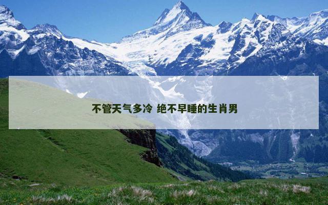 不管天气多冷 绝不早睡的生肖男