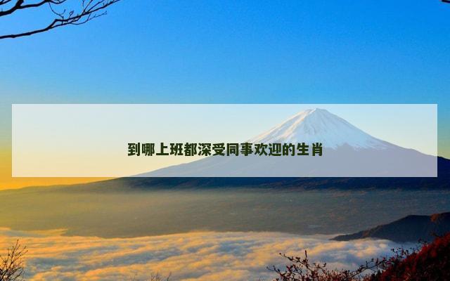 到哪上班都深受同事欢迎的生肖