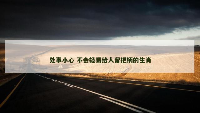 处事小心 不会轻易给人留把柄的生肖
