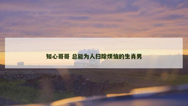 知心哥哥 总能为人扫除烦恼的生肖男