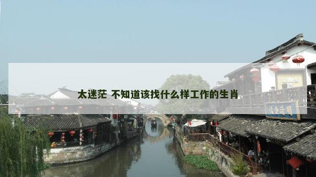 太迷茫 不知道该找什么样工作的生肖