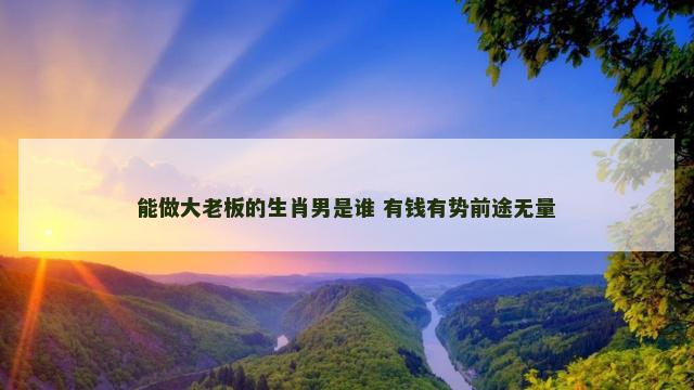 能做大老板的生肖男是谁 有钱有势前途无量