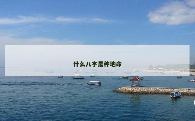 什么八字是种地命