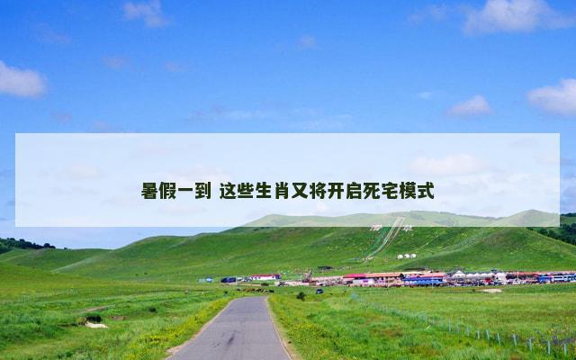 暑假一到 这些生肖又将开启死宅模式