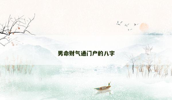 男命财气通门户的八字
