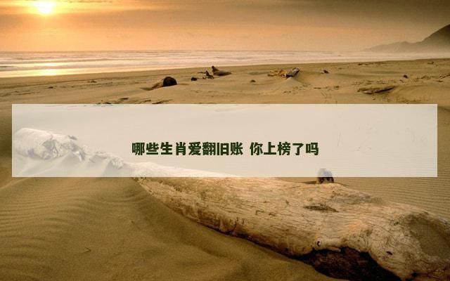 哪些生肖爱翻旧账 你上榜了吗