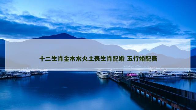 十二生肖金木水火土表生肖配婚 五行婚配表