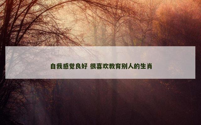 自我感觉良好 很喜欢教育别人的生肖