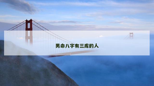 男命八字有三库的人