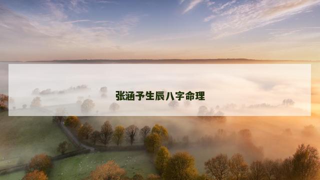张涵予生辰八字命理
