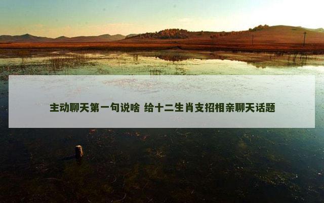 主动聊天第一句说啥 给十二生肖支招相亲聊天话题