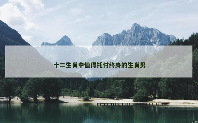 十二生肖中值得托付终身的生肖男