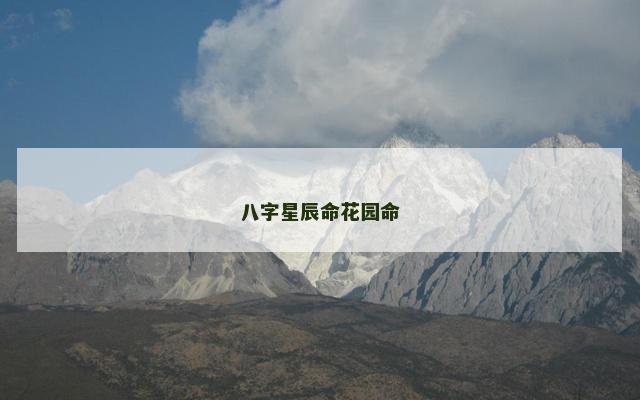 八字星辰命花园命