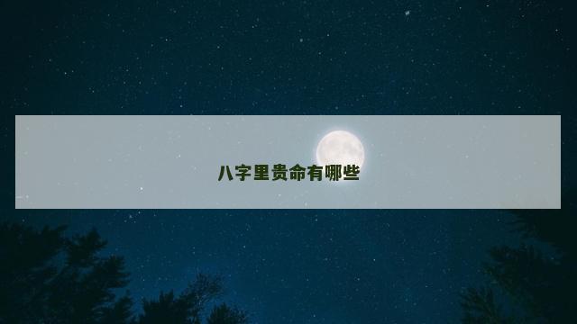 八字里贵命有哪些