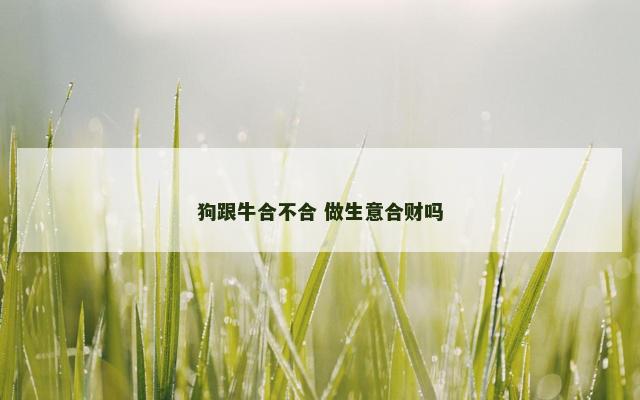 狗跟牛合不合 做生意合财吗