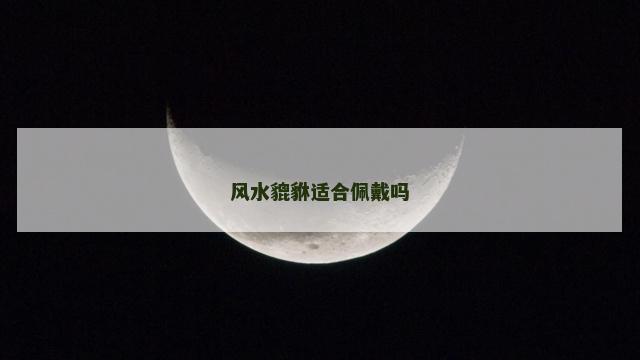 风水貔貅适合佩戴吗