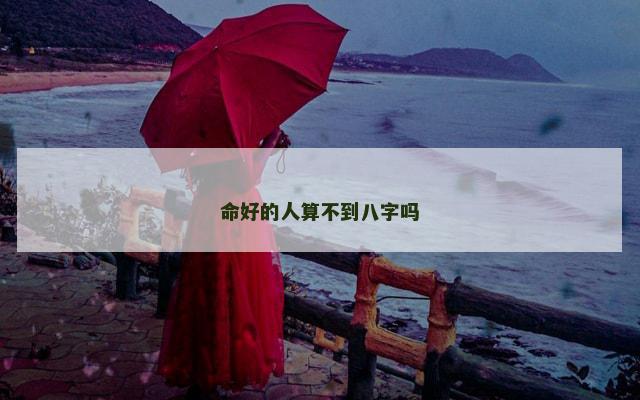 命好的人算不到八字吗