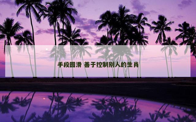 手段圆滑 善于控制别人的生肖