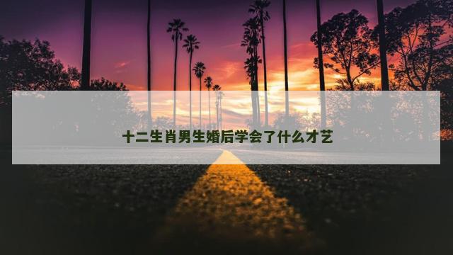 十二生肖男生婚后学会了什么才艺
