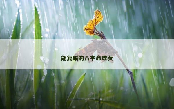 能复婚的八字命理女