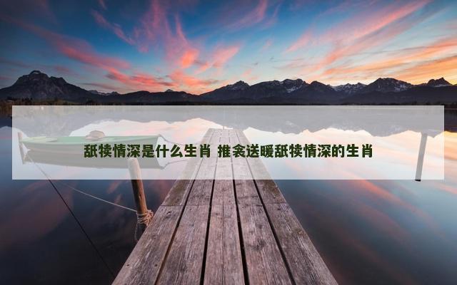 舐犊情深是什么生肖 推衾送暖舐犊情深的生肖