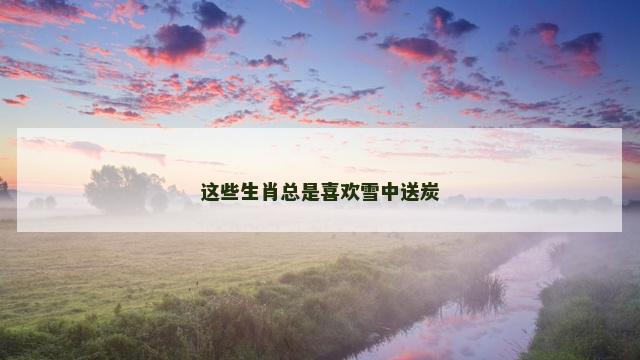 这些生肖总是喜欢雪中送炭