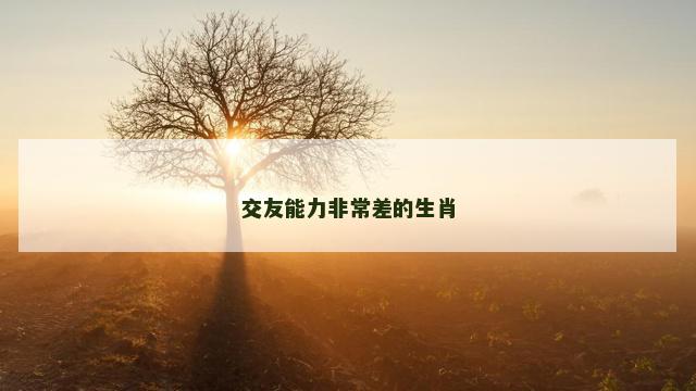 交友能力非常差的生肖