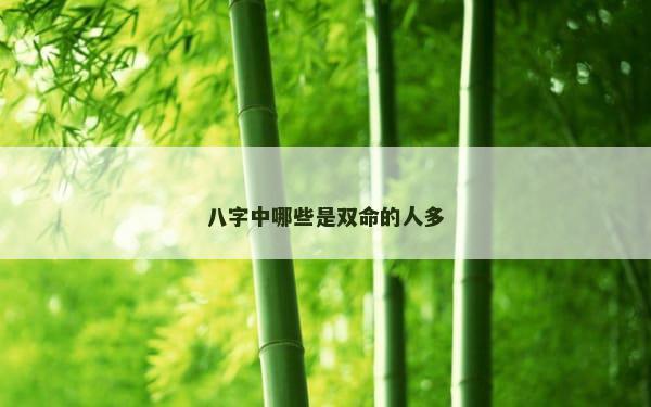 八字中哪些是双命的人多