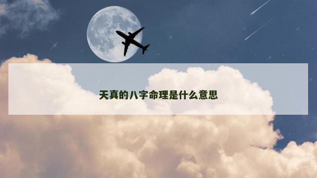 天真的八字命理是什么意思