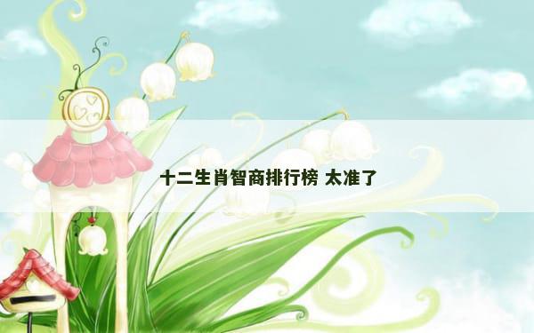 十二生肖智商排行榜 太准了