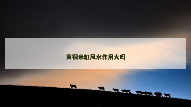 黄铜米缸风水作用大吗