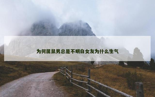 为何属鼠男总是不明白女友为什么生气