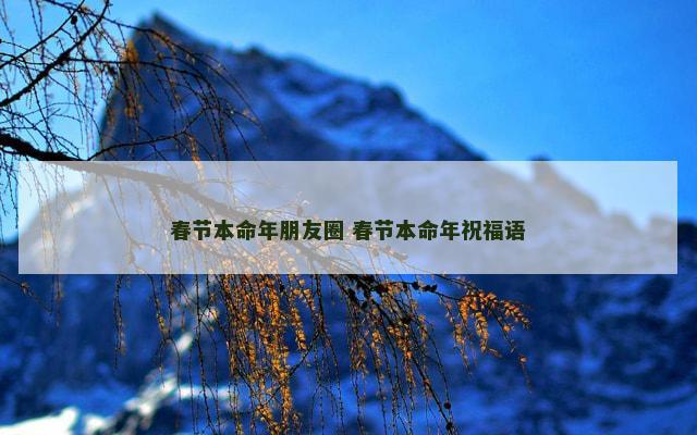 春节本命年朋友圈 春节本命年祝福语