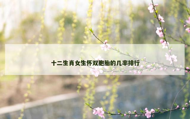 十二生肖女生怀双胞胎的几率排行