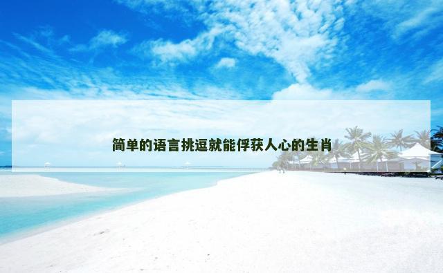 简单的语言挑逗就能俘获人心的生肖